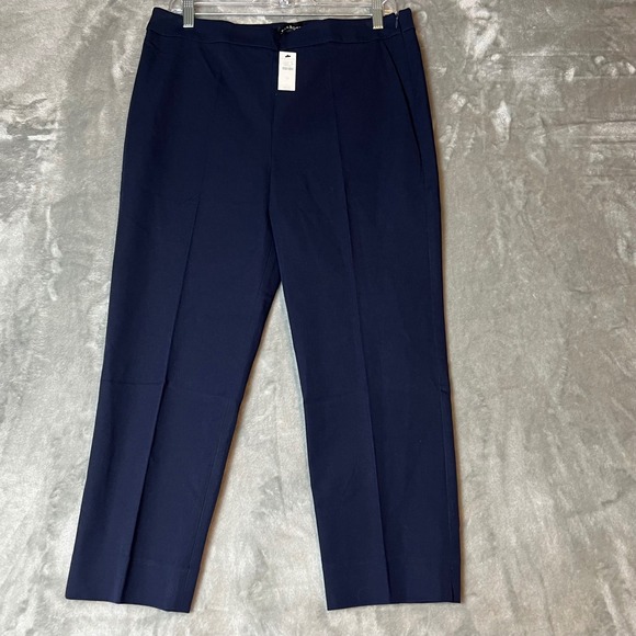 Talbots Pants - Talbots Chatham Crop Slim Leg Pants‎ Navy Blue Size 10 NWT
